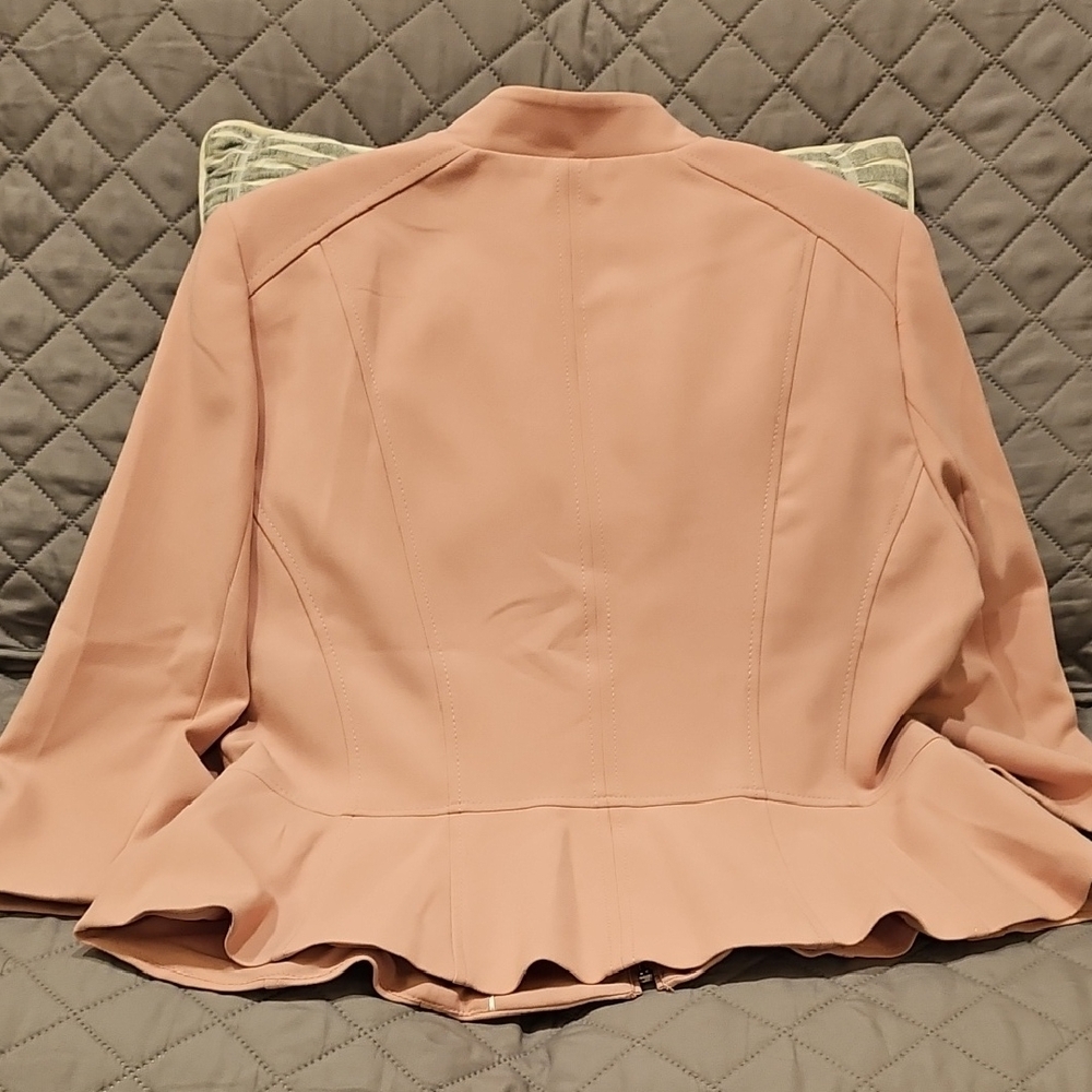 White House Black Market Pink Blazer with Notched Lapel and Peplum Fit - Picture 16 of 16